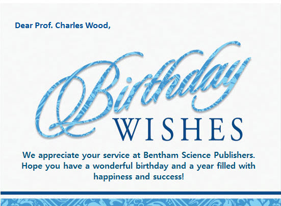Birthday Wishes to Prof. Charles Wood